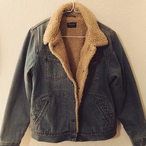 American Eagle Sherpa Lined Denim Jacket